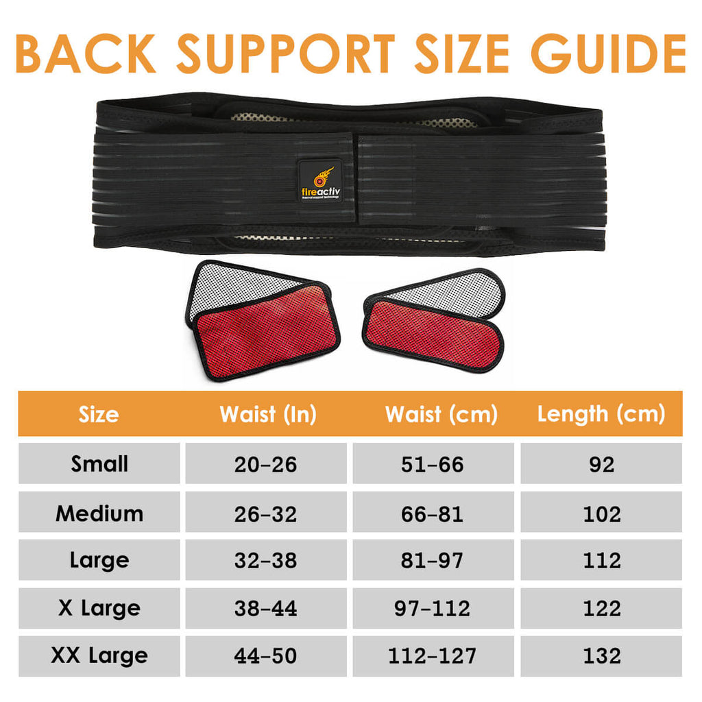 Fireavtiv Thermal Back Support Size Guide