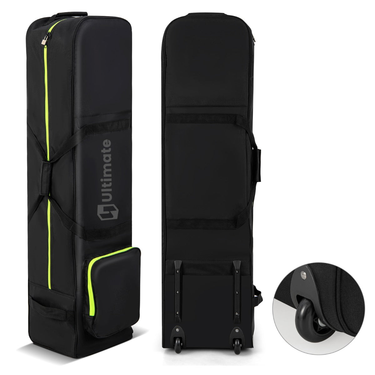 NNECW Soft-Sided 600D Oxford Golf Travel Bag with Wheels & Pocket